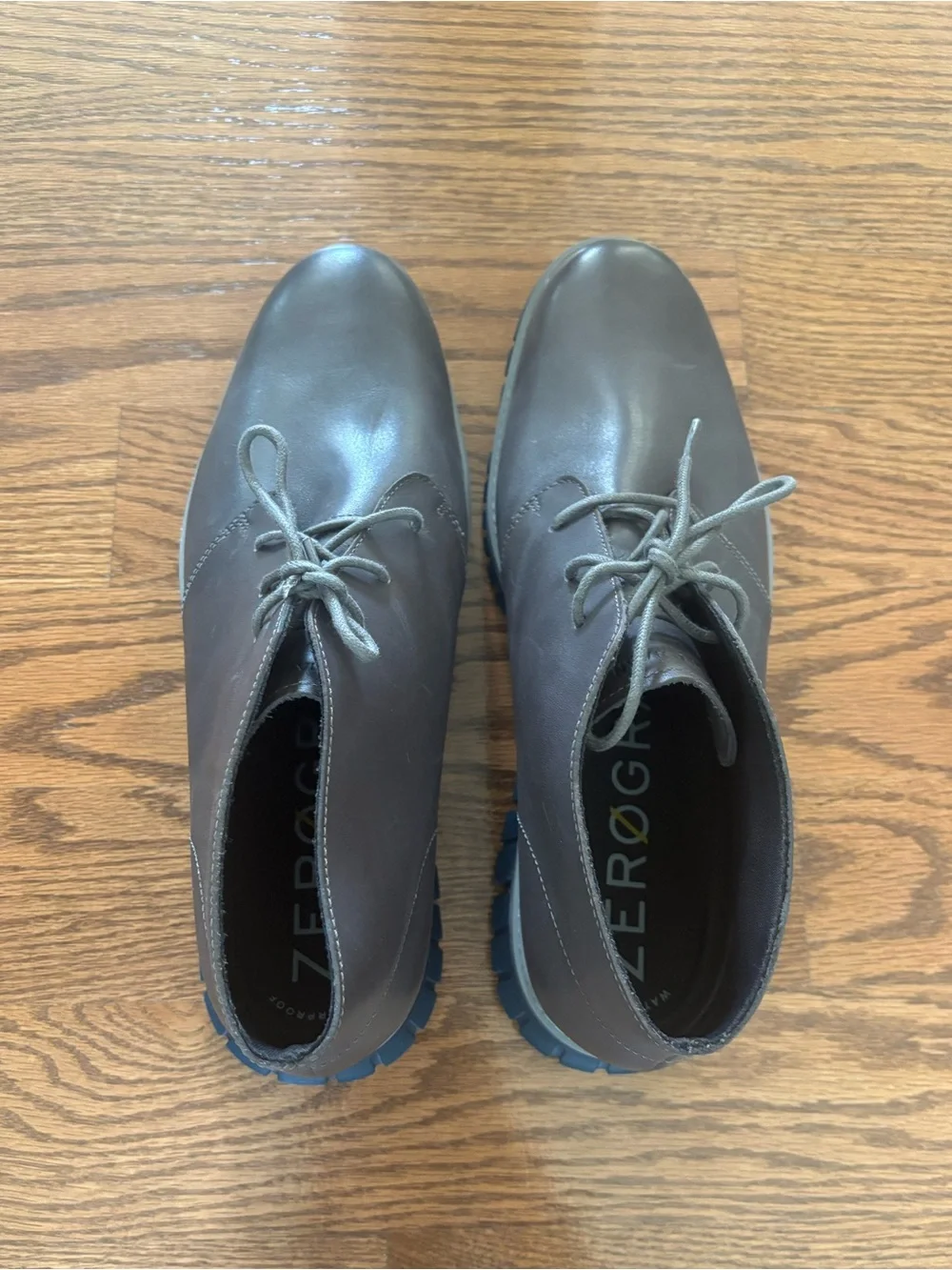 Men's Gray Leather Lace-Up Cole Haan Boots